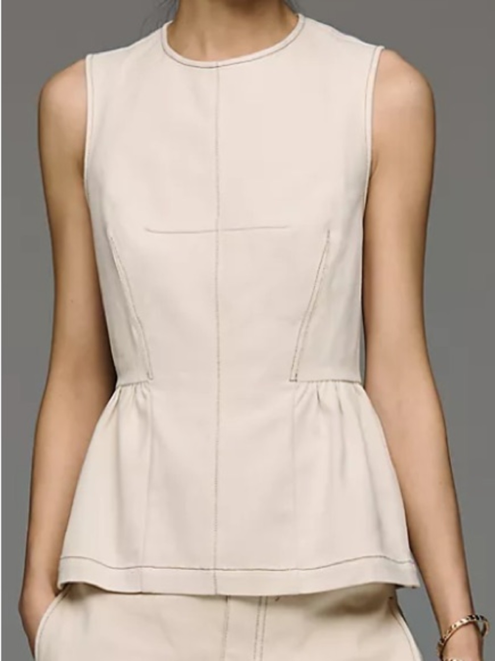 Maeve Crew-Neck Peplum Tank top